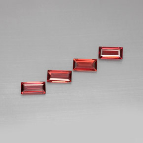 캐럿 천연 빨간색 알만딘 석류석 보석, 바게트, VVS-VS