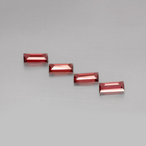 캐럿 천연 빨간색 알만딘 석류석 보석, 바게트, VVS-VS