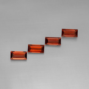 캐럿 천연 레드 알만딘 가넷 보석, 바게트, 8.1×4 mm, VVS-VS