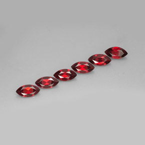 캐럿 천연 레드 알만딘 가넷 보석, 마퀴즈, 10.1×5.1 mm, VVS-VS