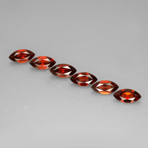 캐럿 천연 오렌지 레드 알만딘 가넷 보석, 마퀴즈, 10.1×5.1 mm, VVS-VS