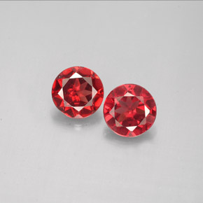 캐럿 천연 레드 알만딘 가넷 보석, 라운드 컷, 6.06 mm, VS