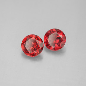 캐럿 천연 레드 알만딘 가넷 보석, 라운드 컷, 6.06 mm, VS