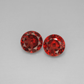 캐럿 천연 레드 알만딘 가넷 보석, 라운드 컷, 5.99 mm, VS