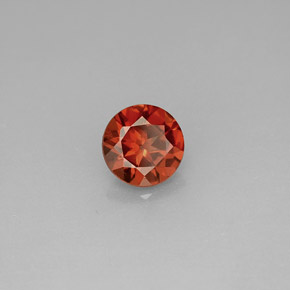 0.99캐럿 천연 오렌지 레드 알만딘 가넷, 라운드 컷, 6.03 mm, VS