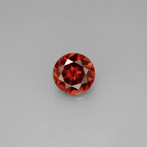 0.98캐럿 천연 레드 알만딘 가넷, 라운드 컷, 6.11 mm, VS