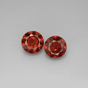 캐럿 천연 레드 알만딘 가넷 보석, 라운드 컷, 6.11 mm, VS