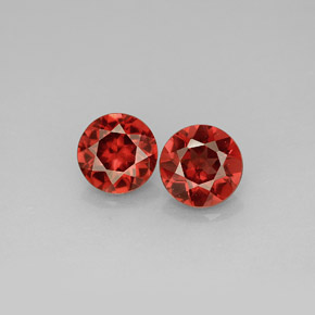 캐럿 천연 레드 알만딘 가넷 보석, 라운드 컷, 6.09 mm, VS