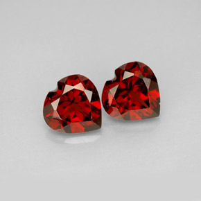 캐럿 천연 레드 알만딘 가넷 보석, 하트 모양, 7.3×7.2 mm, VVS-VS