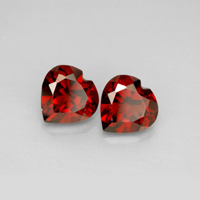 캐럿 천연 레드 알만딘 가넷 보석, 하트 모양, 7.3×7.2 mm, VVS-VS