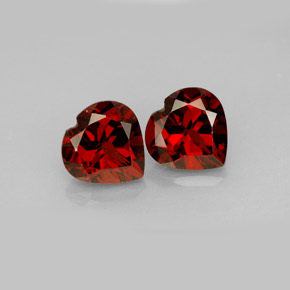 캐럿 천연 레드 알만딘 가넷 보석, 하트 모양, 7.2×7.1 mm, VVS-VS
