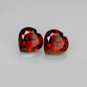 캐럿 천연 레드 알만딘 가넷 보석, 하트 모양, 7.2×7.1 mm, VVS-VS
