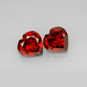 캐럿 천연 레드 알만딘 가넷 보석, 하트 모양, 7.3×7.2 mm, VVS-VS