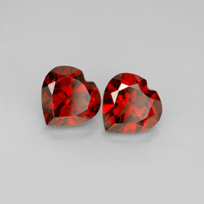 캐럿 천연 레드 알만딘 가넷 보석, 하트 모양, 7.3×7.2 mm, VVS-VS