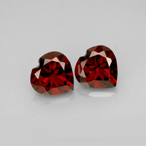 캐럿 천연 레드 알만딘 가넷 보석, 하트 모양, 7.3×7.2 mm, VVS-VS