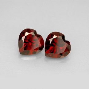 캐럿 천연 레드 알만딘 가넷 보석, 하트 모양, 7.3×7.2 mm, VVS-VS