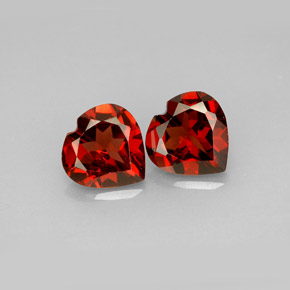 캐럿 천연 레드 알만딘 가넷 보석, 하트 모양, 7.3×7.2 mm, VVS-VS