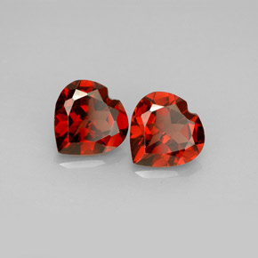 캐럿 천연 레드 알만딘 가넷 보석, 하트 모양, 7.3×7.2 mm, VVS-VS
