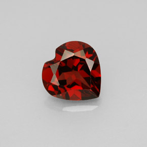 1.46캐럿 천연 레드 알만딘 가넷, 하트 모양, 7.2×7.1 mm, VS