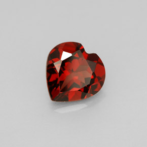 1.46캐럿 천연 레드 알만딘 가넷, 하트 모양, 7.2×7.1 mm, VS
