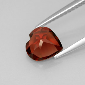 1.46캐럿 천연 레드 알만딘 가넷, 하트 모양, 7.2×7.1 mm, VS