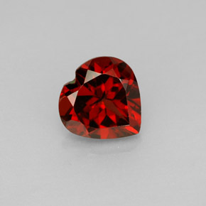 1.53캐럿 천연 레드 알만딘 가넷, 하트 모양, 7.1×7.1 mm, VS