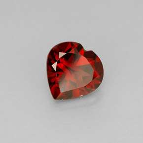 1.53캐럿 천연 레드 알만딘 가넷, 하트 모양, 7.1×7.1 mm, VS
