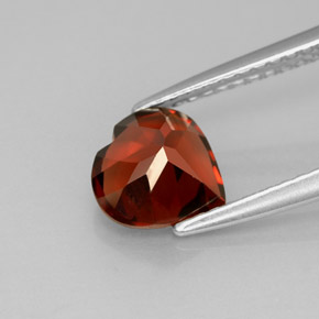 1.53캐럿 천연 레드 알만딘 가넷, 하트 모양, 7.1×7.1 mm, VS
