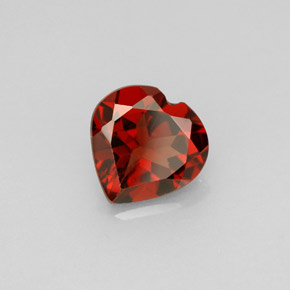 1.32캐럿 천연 레드 알만딘 가넷, 하트 모양, 7.1×7 mm, VS