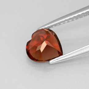 1.32캐럿 천연 레드 알만딘 가넷, 하트 모양, 7.1×7 mm, VS