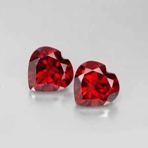 캐럿 천연 레드 알만딘 가넷 보석, 하트 모양, 7.1×7.1 mm, VVS-VS