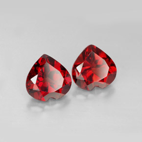 캐럿 천연 레드 알만딘 가넷 보석, 하트 모양, 7.1×7.1 mm, VVS-VS