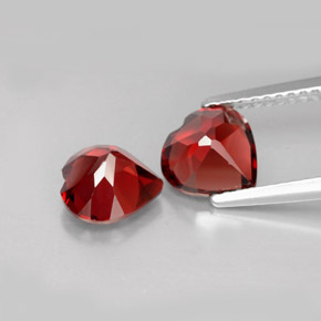 캐럿 천연 레드 알만딘 가넷 보석, 하트 모양, 7.1×7.1 mm, VVS-VS