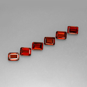 캐럿 천연 빨간색 알만딘 석류석 보석, 에메랄드 컷, VVS-VS