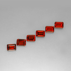 캐럿 천연 레드 알만딘 가넷 보석, 에메랄드 컷, 6.8×5 mm, VVS-VS