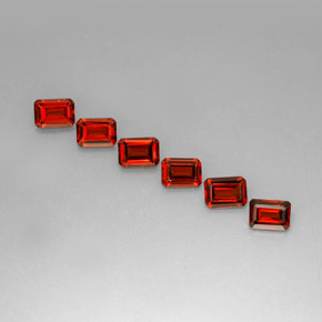 캐럿 천연 레드 알만딘 가넷 보석, 에메랄드 컷, 6.8×5 mm, VVS-VS