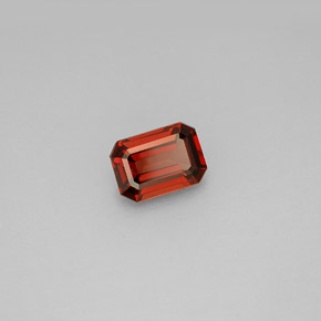 1.05캐럿 천연 레드 알만딘 가넷, 에메랄드 컷, 6.8×4.8 mm, VS