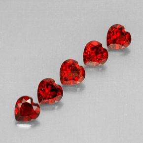 캐럿 천연 딥 레드 알만딘 가넷 보석, 하트 모양, 5.2×5.1 mm, VS