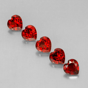 캐럿 천연 딥 레드 알만딘 가넷 보석, 하트 모양, 5.2×5.1 mm, VS