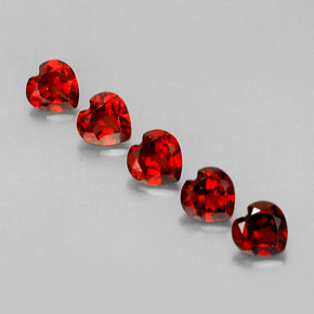 캐럿 천연 딥 레드 알만딘 가넷 보석, 하트 모양, 5.1×5 mm, VS