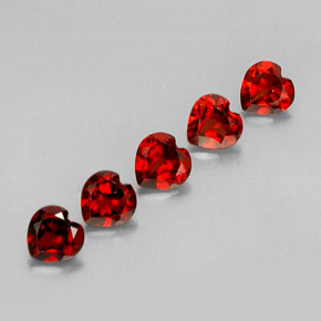캐럿 천연 딥 레드 알만딘 가넷 보석, 하트 모양, 5.1×5 mm, VS