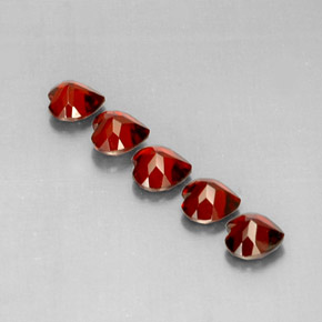 캐럿 천연 딥 레드 알만딘 가넷 보석, 하트 모양, 5.1×5 mm, VS