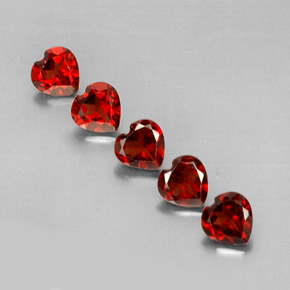 캐럿 천연 딥 레드 알만딘 가넷 보석, 하트 모양, 5.1×5 mm, VS