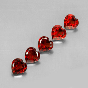 캐럿 천연 딥 레드 알만딘 가넷 보석, 하트 모양, 5.1×5 mm, VS