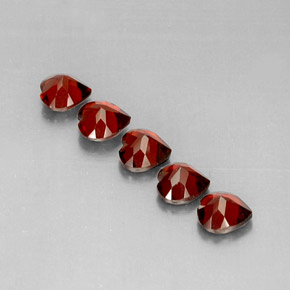 캐럿 천연 딥 레드 알만딘 가넷 보석, 하트 모양, 5.1×5 mm, VS