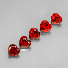 캐럿 천연 딥 레드 알만딘 석류석 보석, 하트 모양, VS