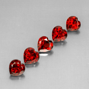 캐럿 천연 딥 레드 알만딘 가넷 보석, 하트 모양, 5.3×5.2 mm, VS