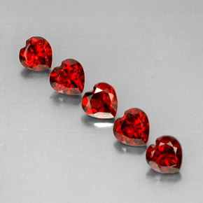 캐럿 천연 딥 레드 알만딘 가넷 보석, 하트 모양, 5.3×5.2 mm, VS