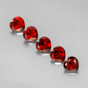 캐럿 천연 딥 레드 알만딘 가넷 보석, 하트 모양, 5×5 mm, VS