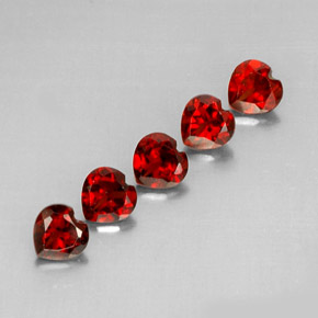 캐럿 천연 딥 레드 알만딘 가넷 보석, 하트 모양, 5×5 mm, VS